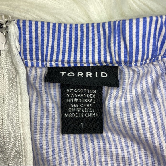 TORRID Blue & White Striped Lace Up Cami - Picture 11 of 13